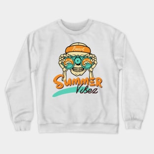 Summer Vibes at the Beach with Cool Skull Crewneck Sweatshirt